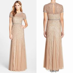 Beaded Mesh Gown ADRIANNA PAPELL